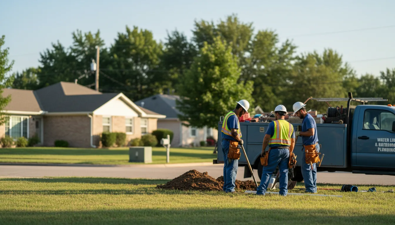 Residential water line and bathroom plumbing service in Aristes, PA
